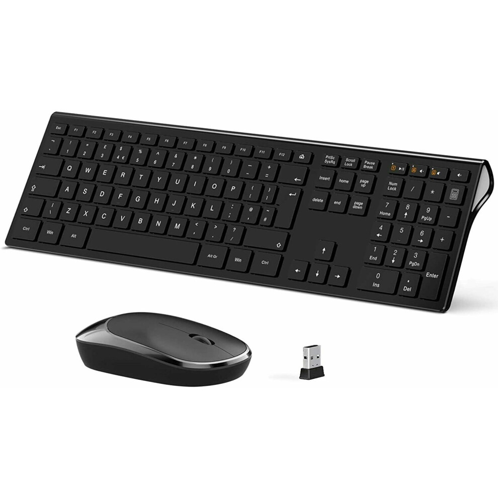 Wireless Keyboard & Mouse Set - Slim Quiet Stylish Mouse Keyboard 5052916748274