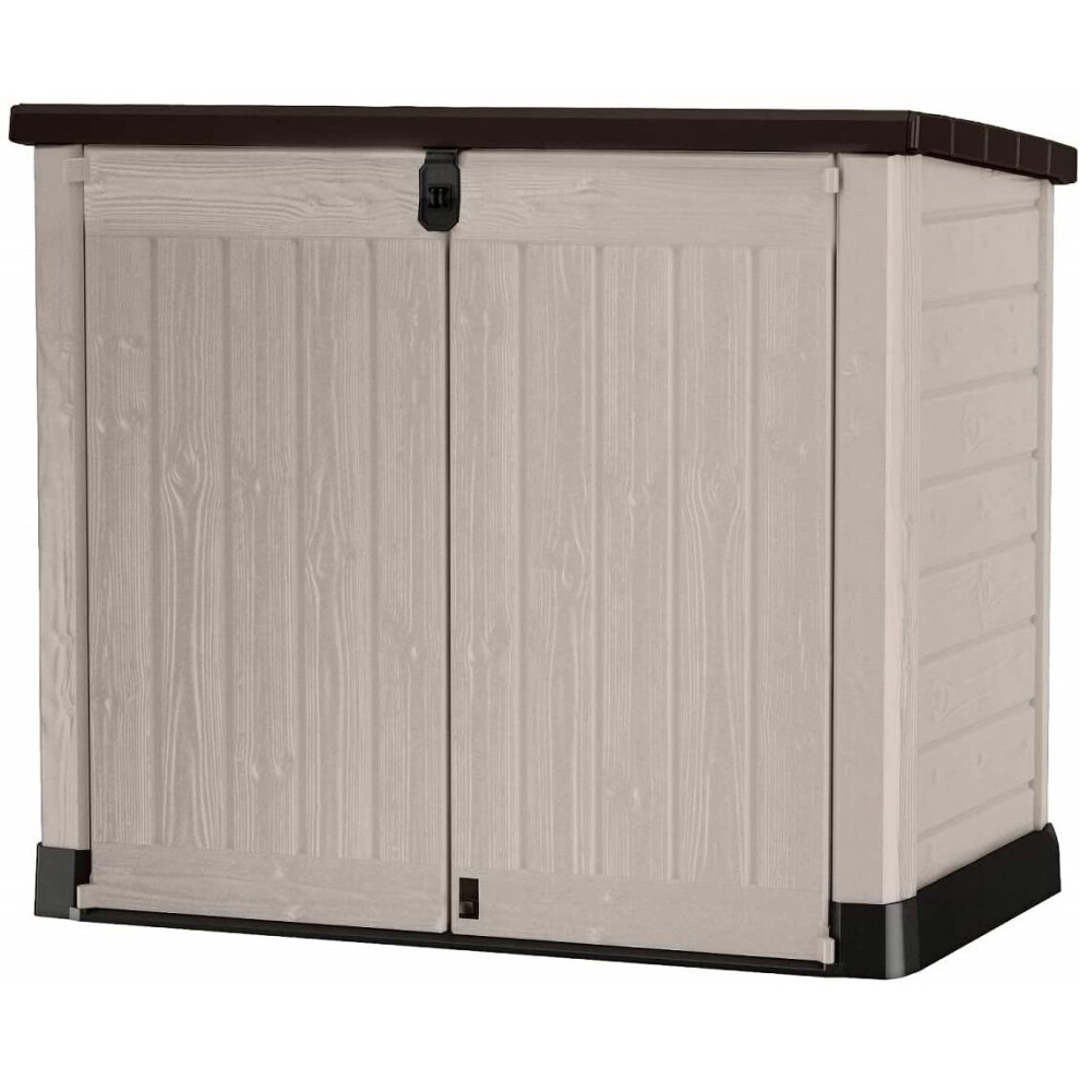 Store It Out Pro Outdoor Storage Shed, 145.5 x 82 x 123cm Beige/Brown