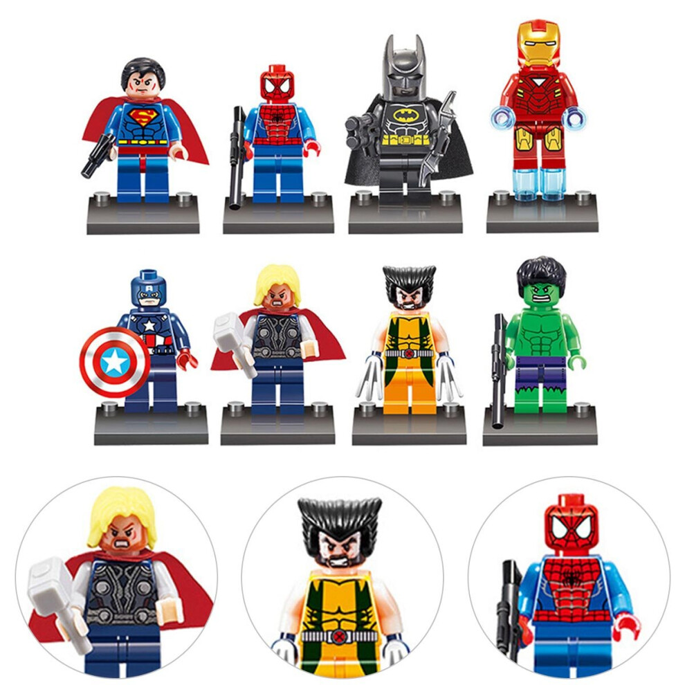 Avengers Marvel Mini Figures 8 pcs Ironman Spiderman