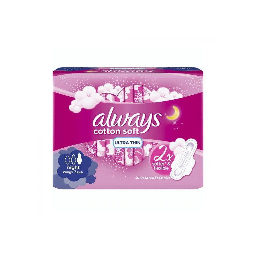 Always Ultra Night with Wings Pantyliners  Twice Flexibility & Softness 7's 28051