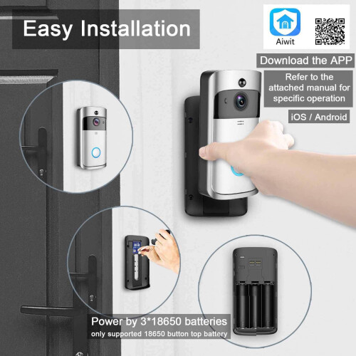 Home Security Wireless Smart Video Doorbell IP66 Waterproof PIR Human Detection 2