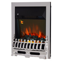 HOMCOM Electric Fireplace 1 & 2KW LED Fire Remote Control Heater Silver