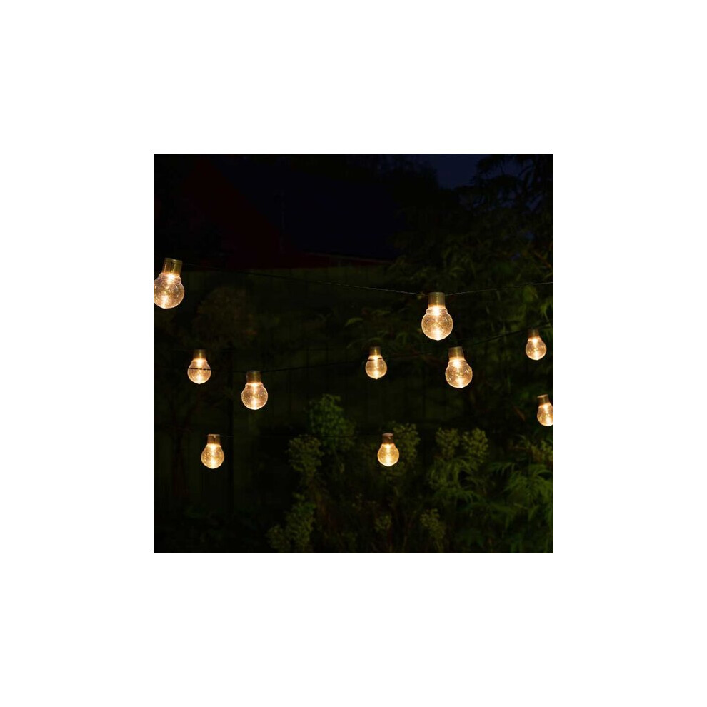 Solar Powered Festoon Lights - Set of 20 Warm White LED Lights Garden 1060001