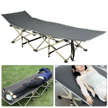 Heavy Duty Single Folding Bed Camping Travel Guest Adult Children Lightweight UK