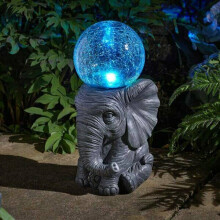 Solar Garden Elephant with solar Sphere Ornament -Elephant Orb Solar light