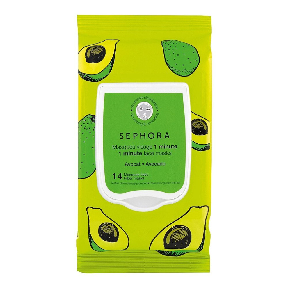 Sephora Collection (Avocado) Sephora 1 Minute Face Masks Set Of 14 Fiber Masks