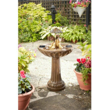 Smart Solar Powered Duck Family Fountain W Umbrella Outdoor Garden Water Feature
