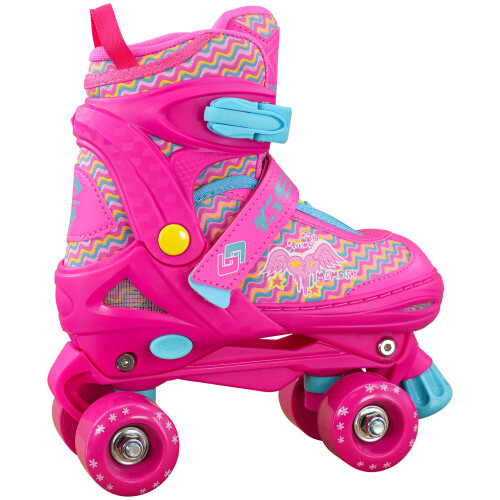 GEEZY (Pink Medium UK 2-4) GEEZY Kids' Adjustable 4-Wheel Roller Skates 2