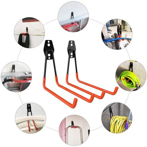 8x Wall Mounted Hanger Racks Heavy Duty Hooks Garage Storage Hooks 1