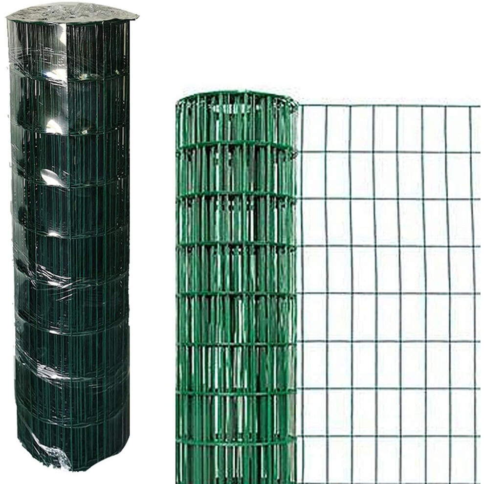 (900mm x 25m) Green Wire Mesh Roll Garden Fencing PVC Coated Galvanised Steel Wire