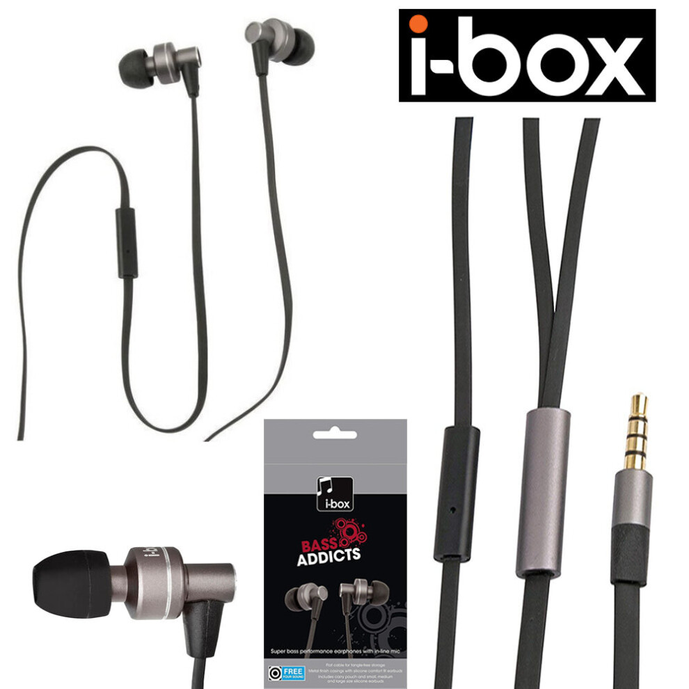 Bass Addicts Ibox Earphones In-Line Mic Music Headphones Earbuds Android Ipod 3713794192109
