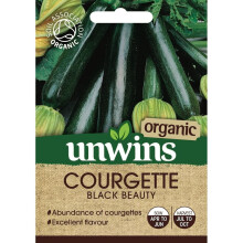 Unwins High Yielding Home Grown Black Beauty Organic Courgette Seeds Packet