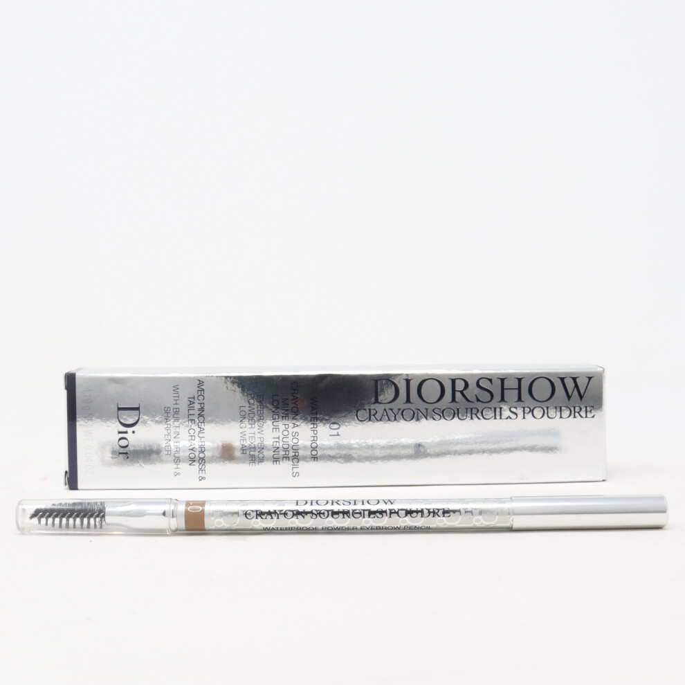 (01 Blond) Dior Diorshow Waterproof Eyebrow Pencil  0.04oz/1.19g New With Box