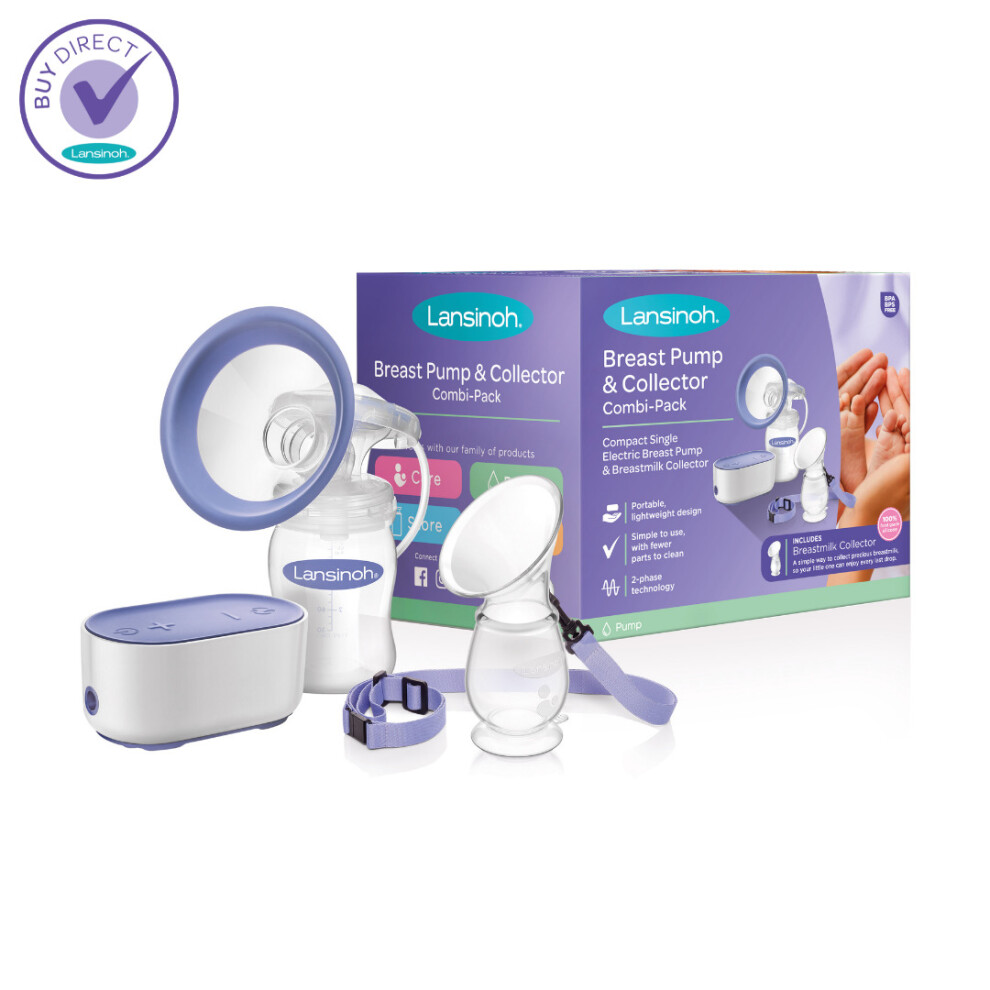 Lansinoh Compact Single Electric Breast Pump/Milk Collector Combi Pack