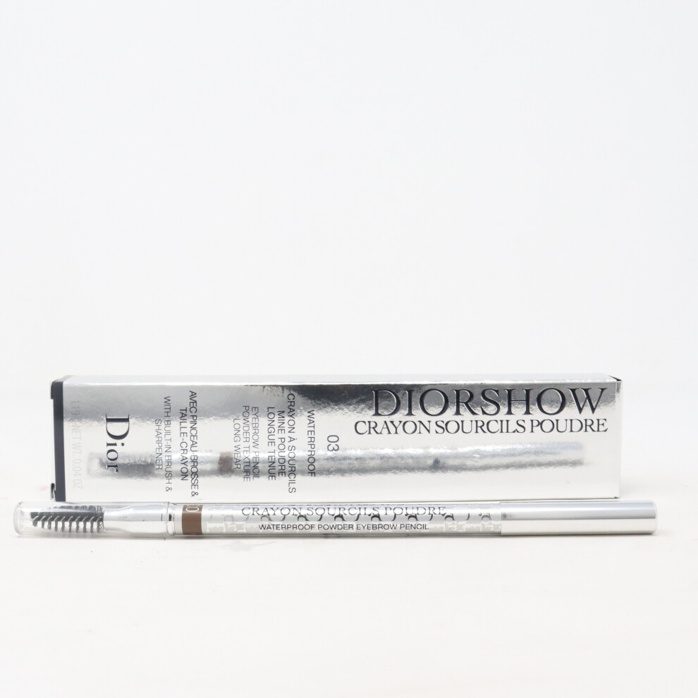 (03 Brown) Dior Diorshow Waterproof Eyebrow Pencil  0.04oz/1.19g New With Box
