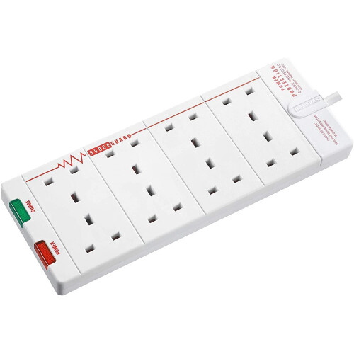 Masterplug 2m Eight Socket Surge Protected Extension Lead 1