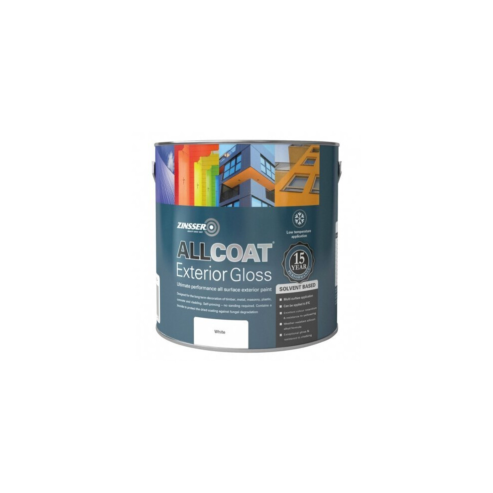 Zinsser Allcoat Exterior Gloss 15 Year SB White Tintable 1L