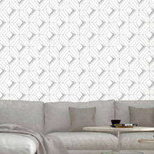 (White) Galactik Wallpaper Leda Geo Muriva