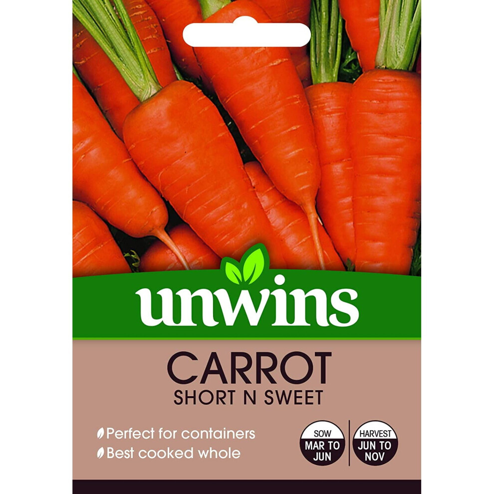 Unwins Packed With Vitamins Rich Flavour Short N Sweet Carrot Seeds Packet