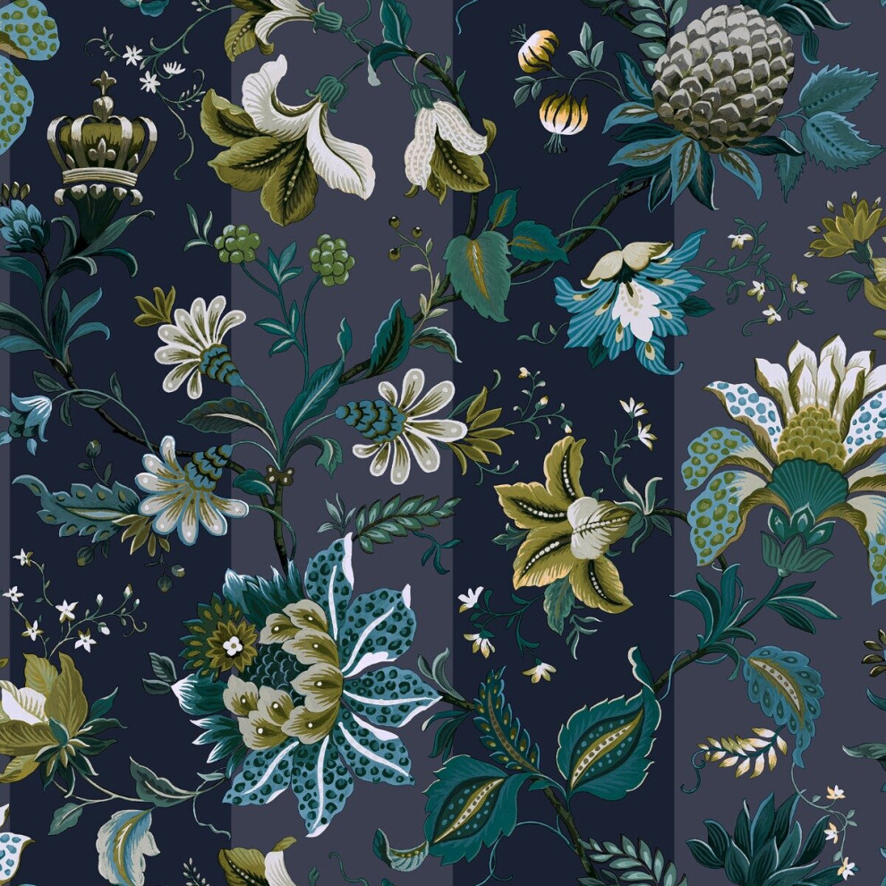 Arthouse Paul Moneypenny Crown Jewels Wallpaper Navy 922801