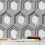 Muriva (Cream/Blue) Galactik Wallpaper Hexagon Muriva 2