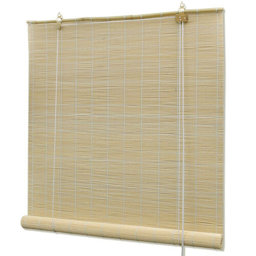 VidaXL vidaXL Roller Blinds 80x160cm Natural Bamboo Daynight Window Sunscreen Drape