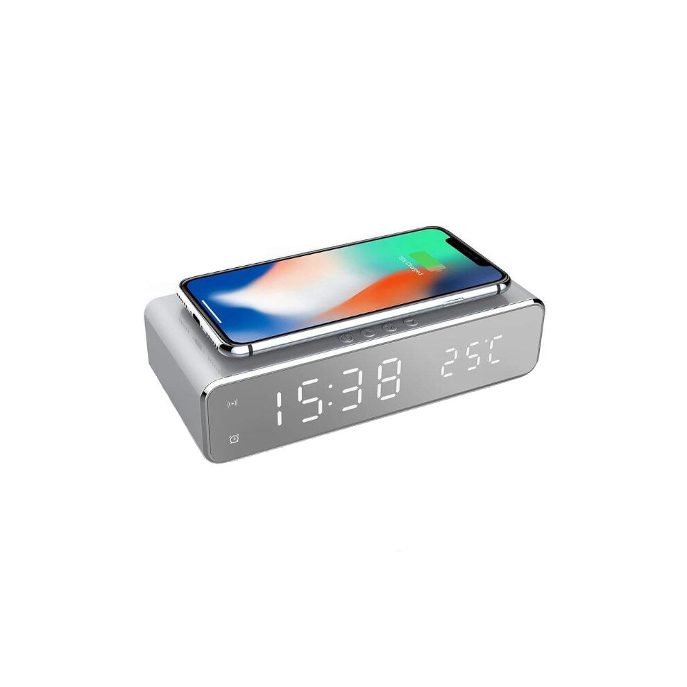 Led Display Wireless Charger Desk Bedside Table Alarm Clock 616908295006