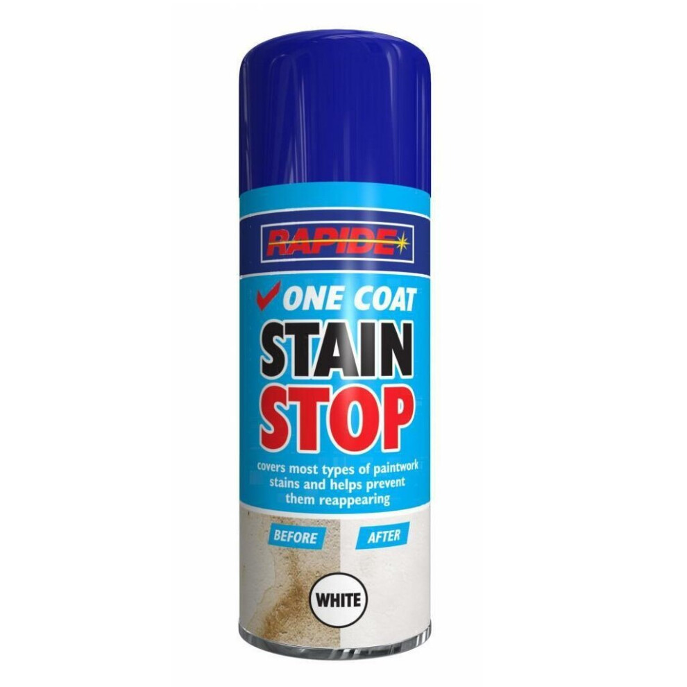 Rapide One Coat Stain Stop White Aerosol Spray 400ml
