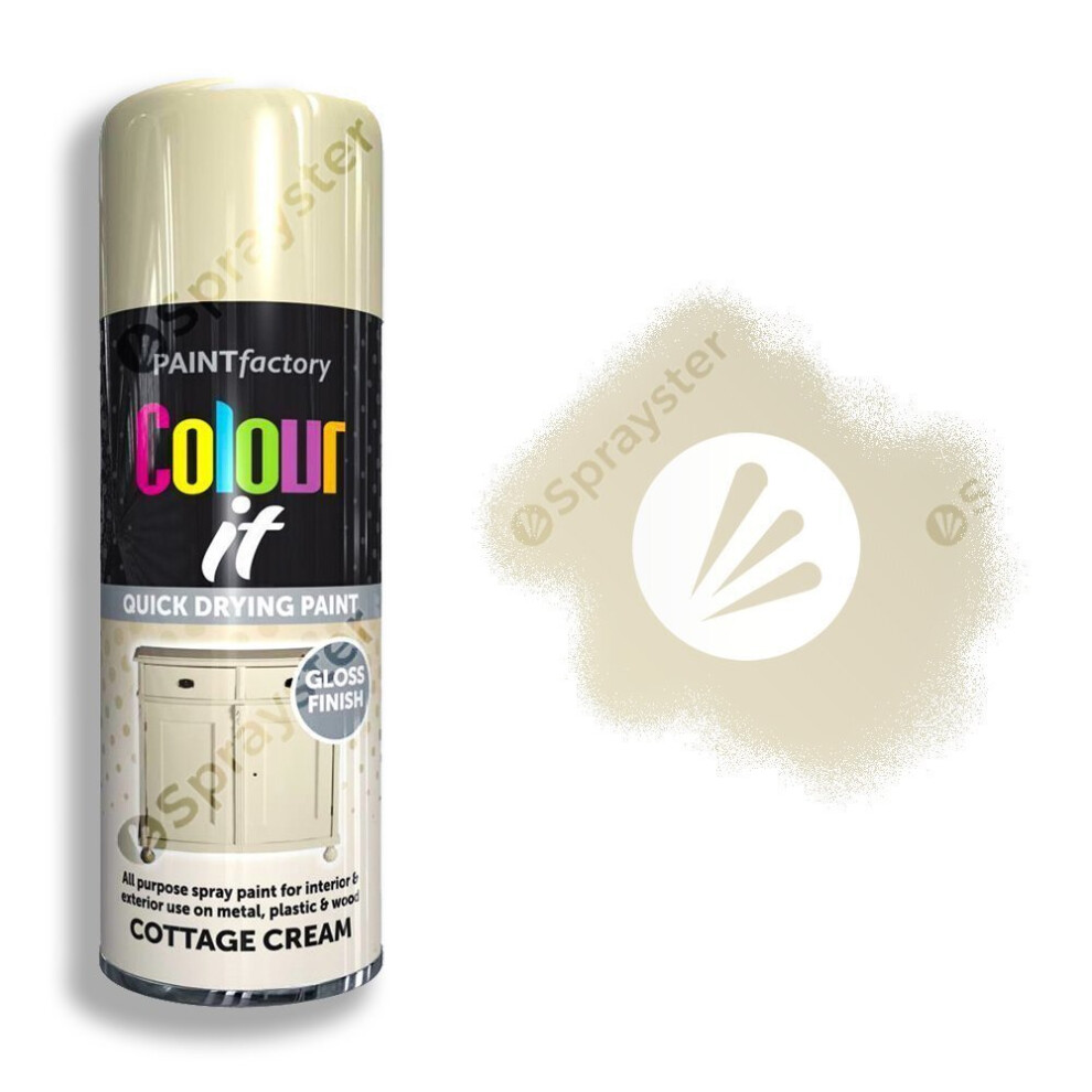 Colour It Cottage Cream Spray Paint Gloss 400ml