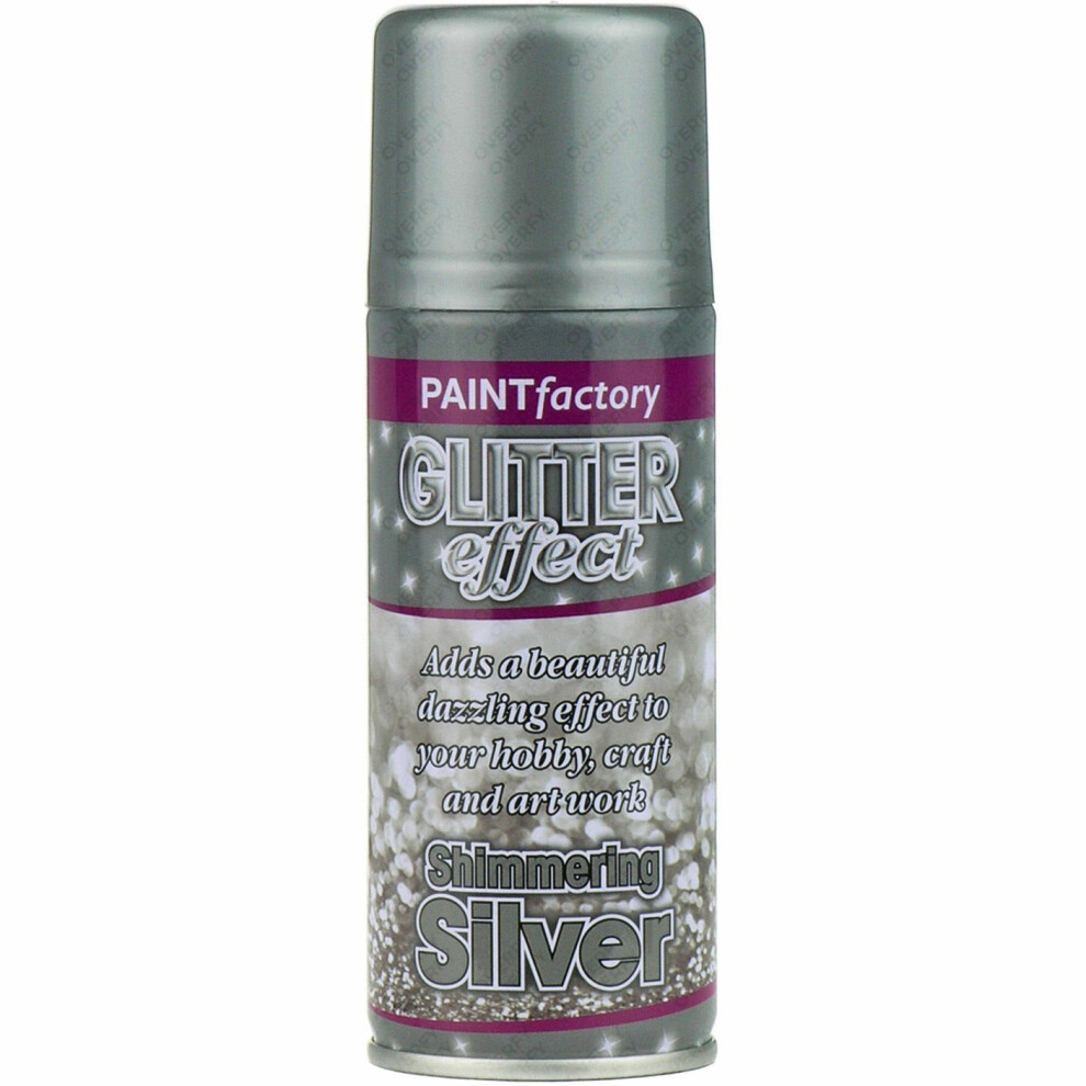 Paint Factory Silver Glitter Effect Spray Paint 200ml