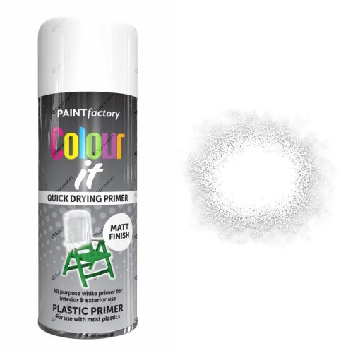 Rapide Colour It White Plastic Primer Spray Paint Matt 400ml