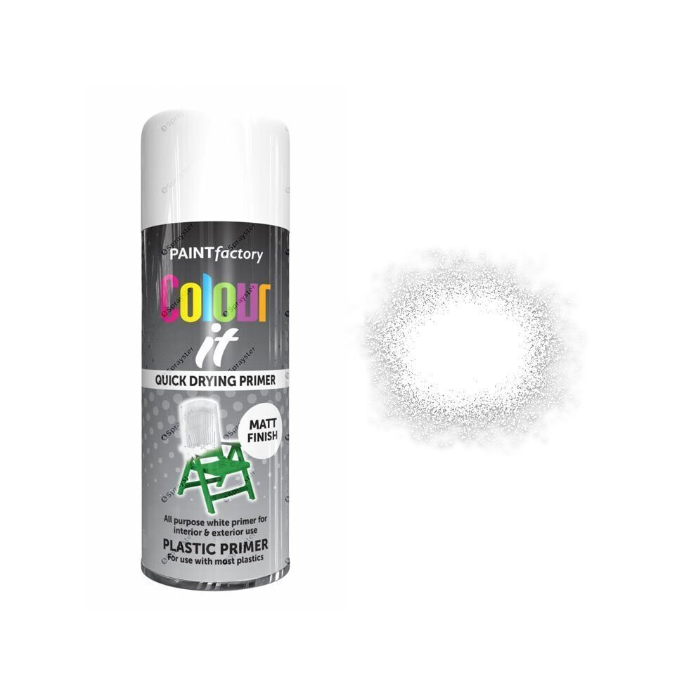 Colour It White Plastic Primer Spray Paint Matt 400ml