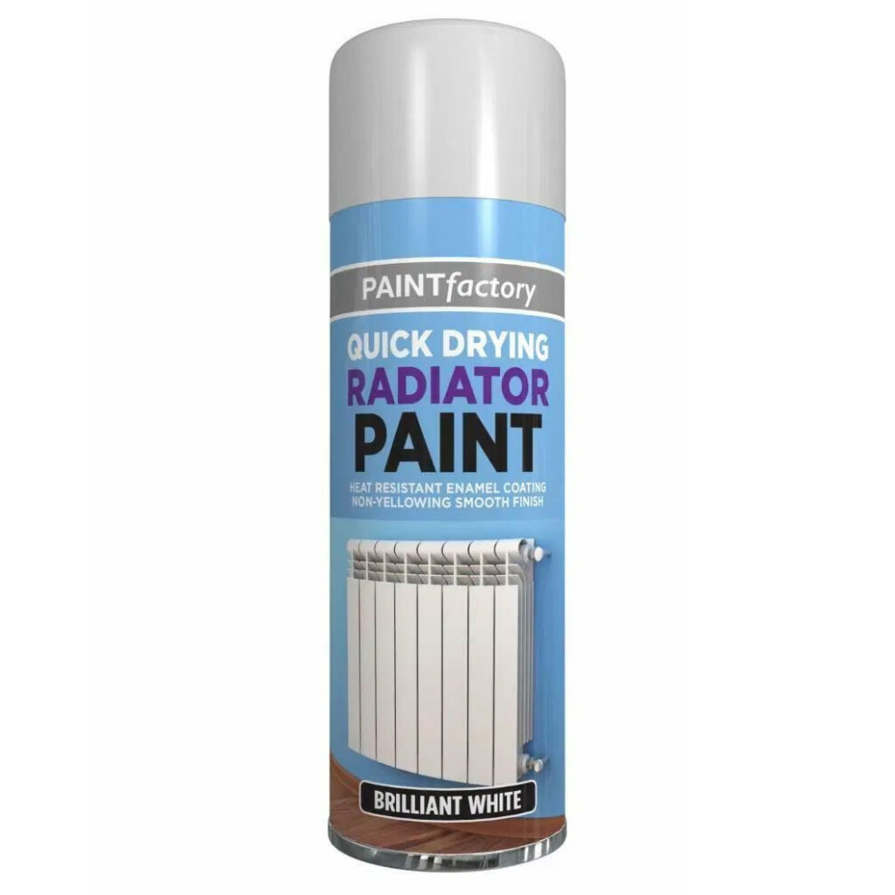Paint Factory Quick Drying Radiator Paint Brilliant White 300Ml 5055319531665