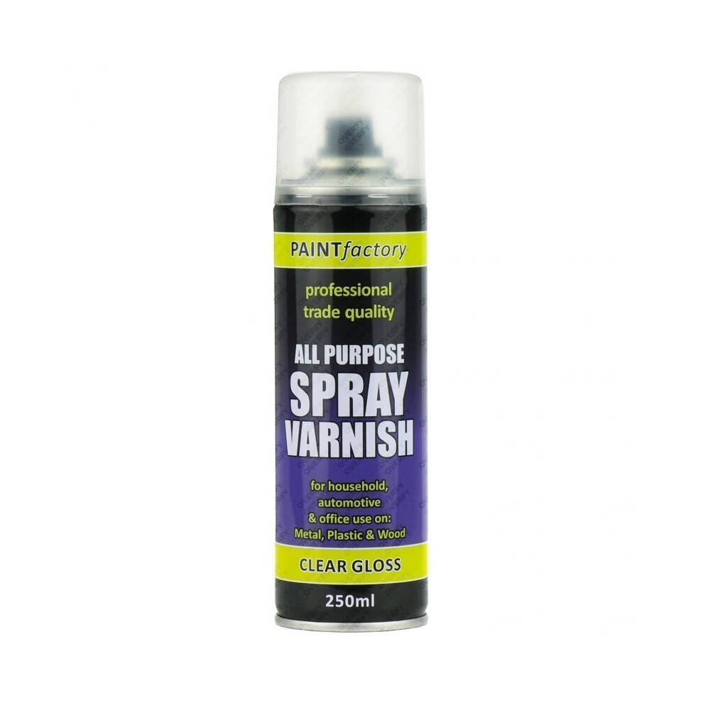Rapide Clear Varnish Spray Paint Gloss All Purpose 250Ml