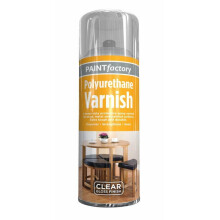Paint Factory Heavy-Duty Polyurethane Clear Varnish Aerosol Spray Paint Gloss