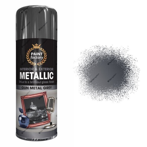 Rapide Metallic Gun Metal Grey Spray Paint Gloss 400ml