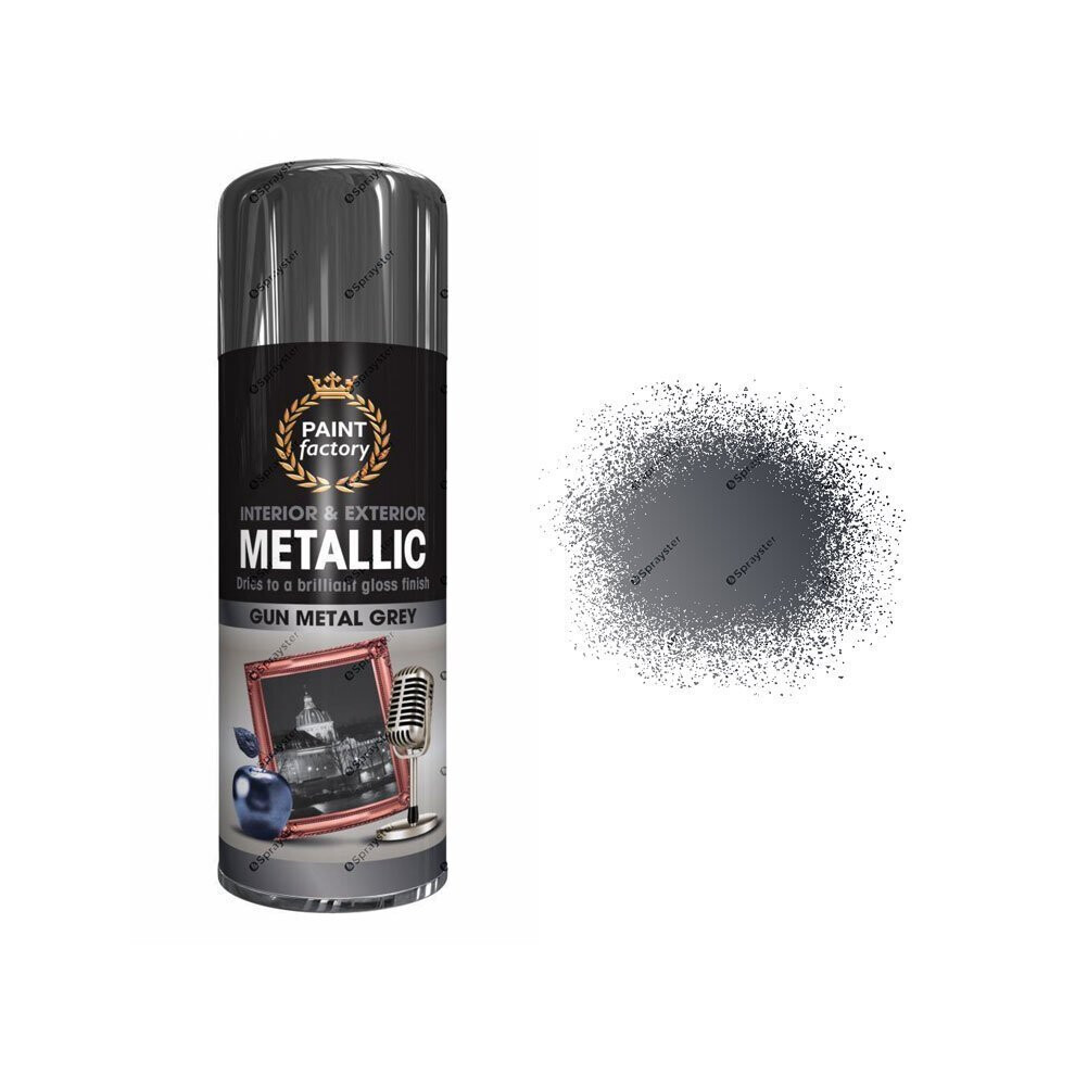 Metallic Gun Metal Grey Spray Paint Gloss 400ml