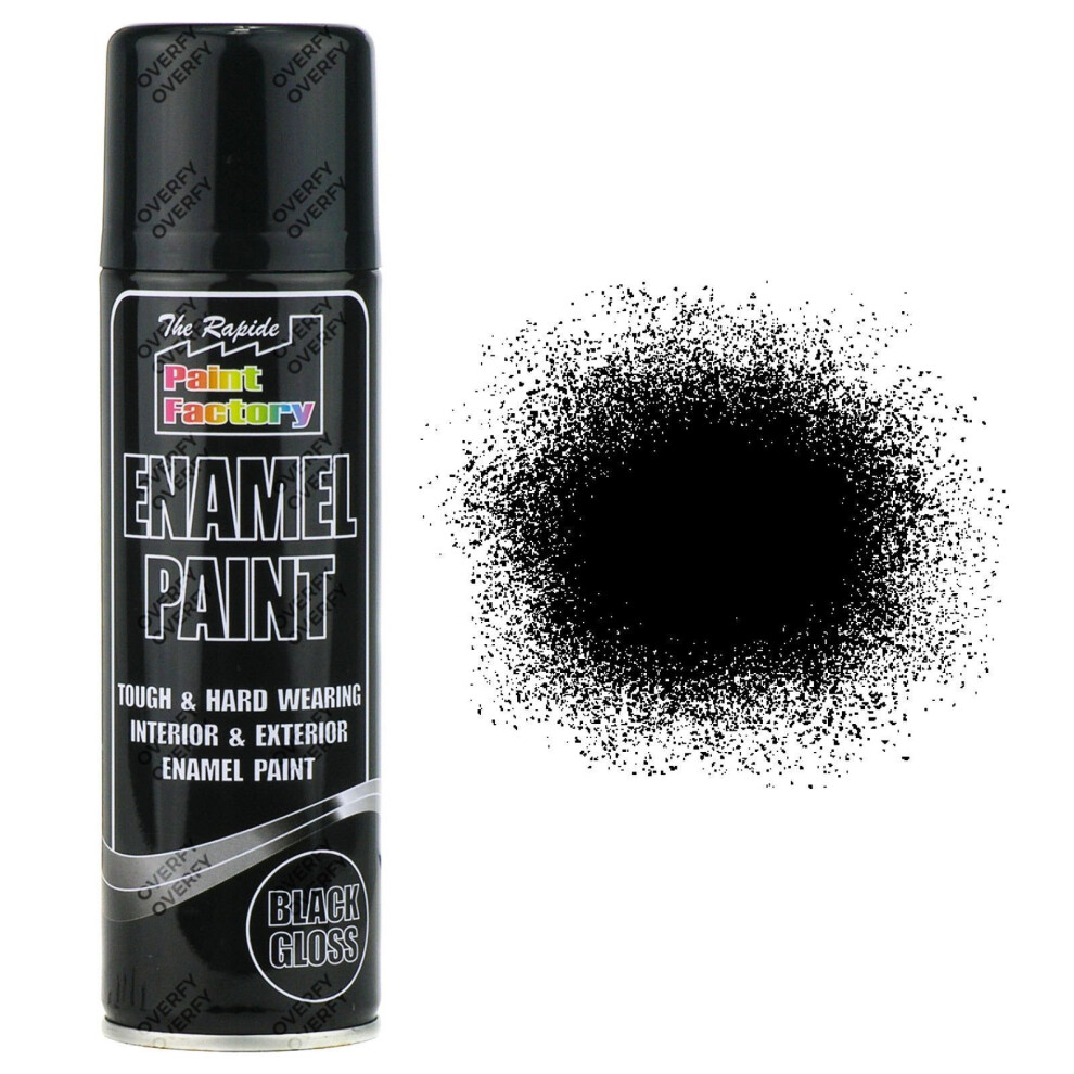 Paint Factory Enamel Black Gloss Spray Paint 400ml