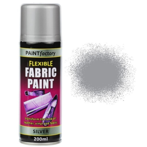 Rapide Silver Fabric Spray Paint 200ml Flexible Clothes Aerosol