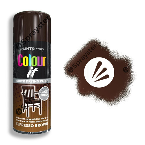 Colour It Espresso Brown Gloss Spray Paint 400ml (2686) - Fast-Drying, Versatile Furniture & Surface Finish