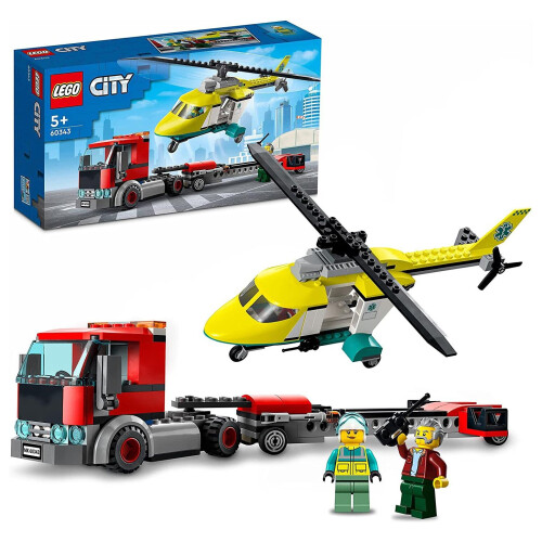 LEGO 60343 City Great Vehicles Rescue Helicopter Transport Truck