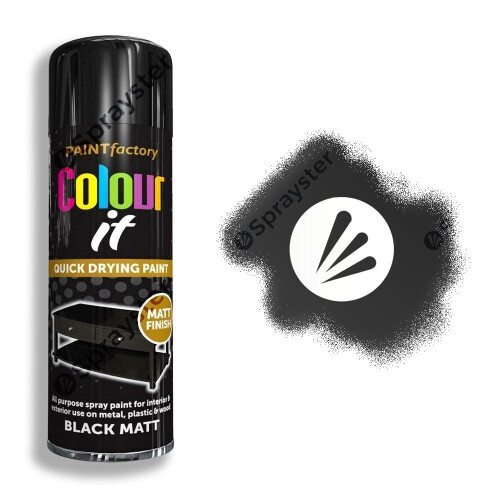 Rapide Colour It Black Spray Paint Matt 250ml