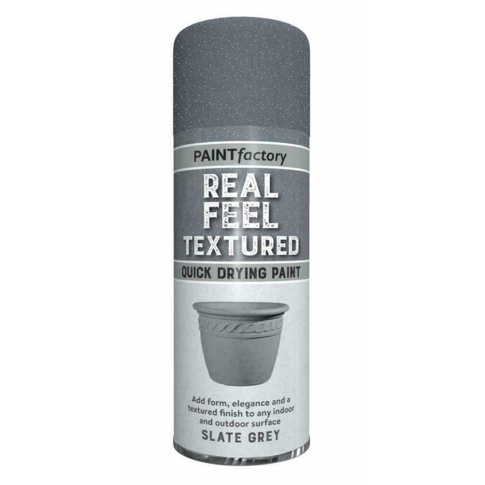 Rapide Paint Factory Real Feel Slate Spray Paint 400Ml Grey