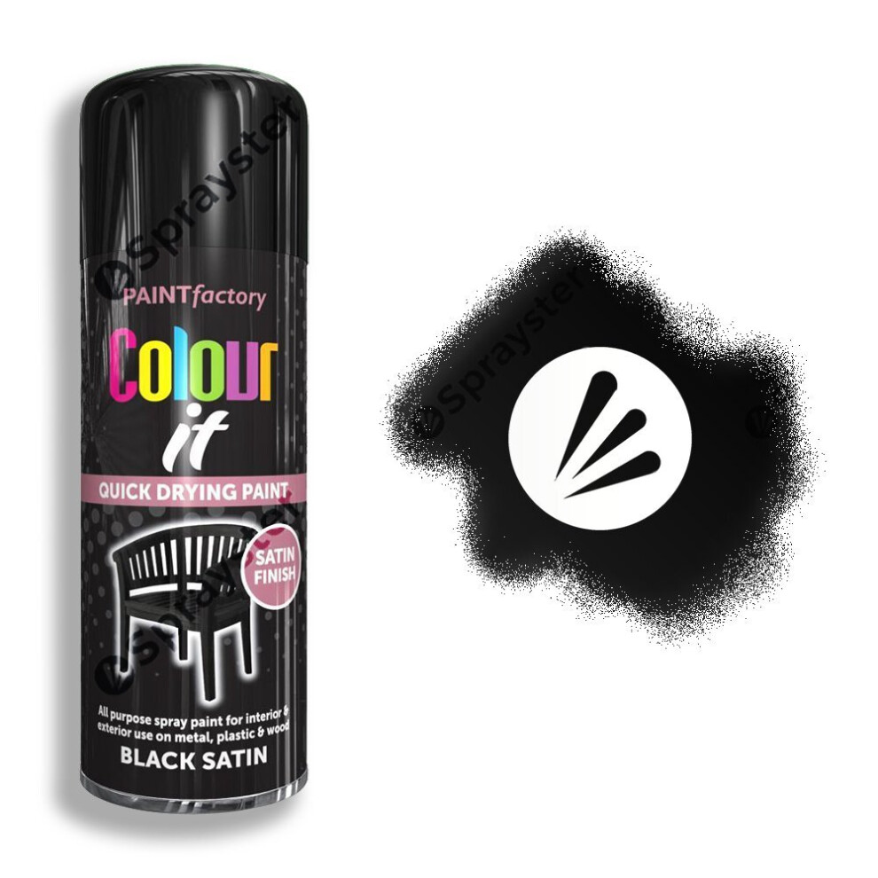 Rapide Colour It Satin Spray Paint 400Ml Black