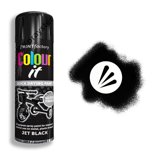 Rapide Colour It Jet Black Spray Paint Gloss 250ml