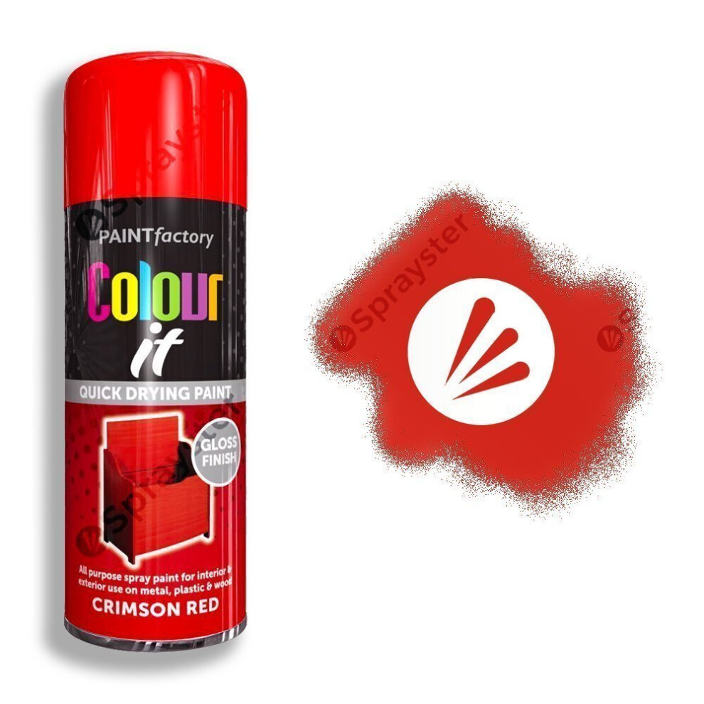 Colour It Crimson Red Spray Paint Gloss 400Ml 5055319517423