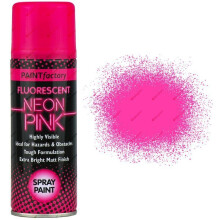 Neon Pink Fluorescent Spray Paint 200ml - Matte Finish, Rapid Dry - For Furniture, Metal, Wood & More (5390)