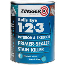 Zinsser Bulls Eye 123 Primer Sealer Stain Block Killer Interior/Exterior 5L