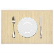 vidaXL 6 Bamboo Placemats 30x45cm Natural Kitchen Table Mats Dining Tableware