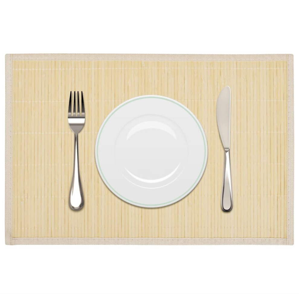 vidaXL 6 Bamboo Placemats 30x45cm Natural Kitchen Table Mats Dining Tableware